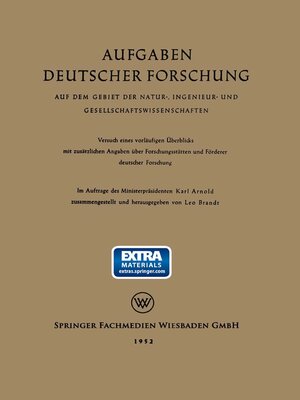 cover image of Aufgaben Deutscher Forschung